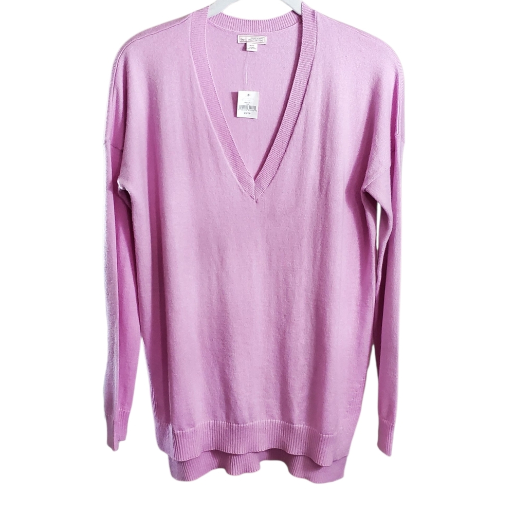 GAP Merino Wool Blend V-Neck Longsleeve Pullover Sweater Dolman Sleeve XS